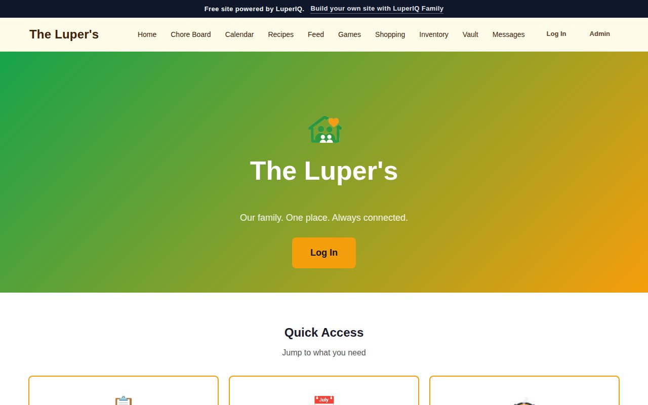 Luper Family Hub screenshot