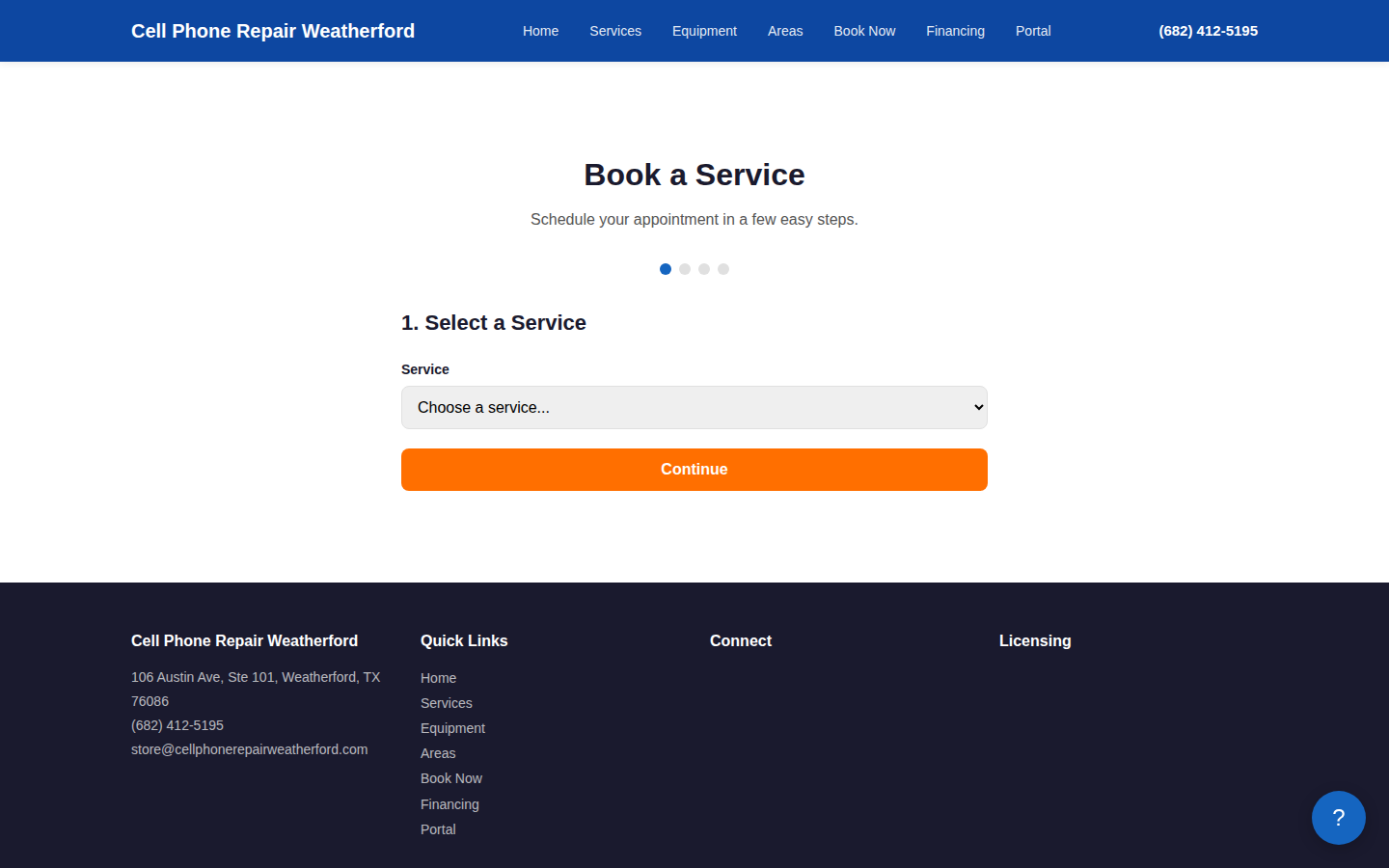 Cell Phone Repair Demo desktop feature