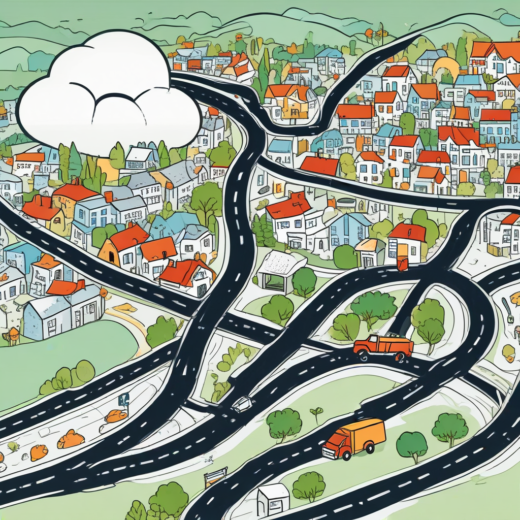 Map showing HVAC service areas with location pins